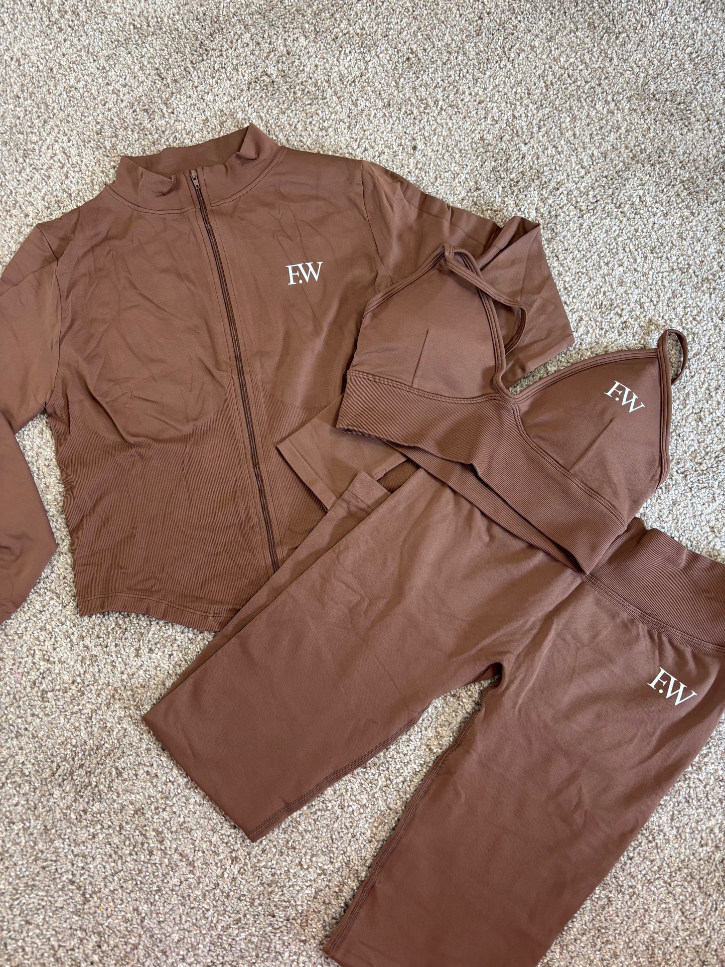3pcs Brown Sport Set