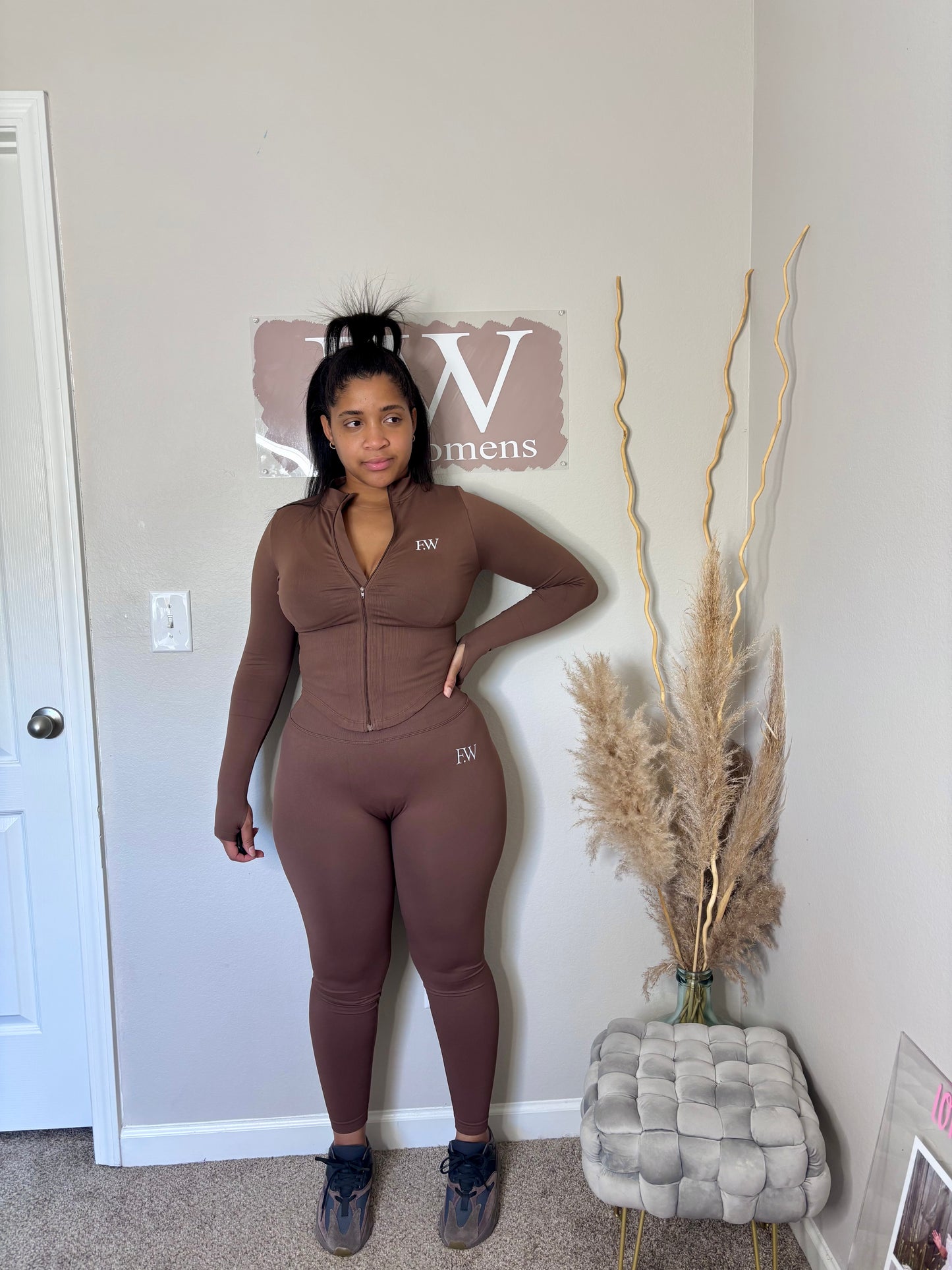 3pcs Brown Sport Set