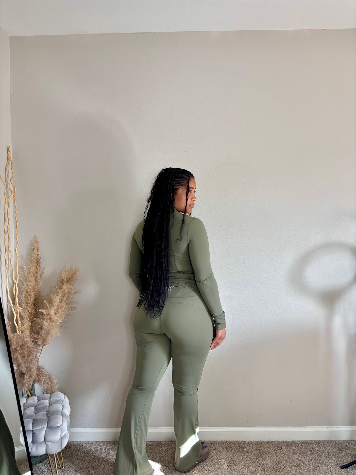 Sage Green Zip Up Set